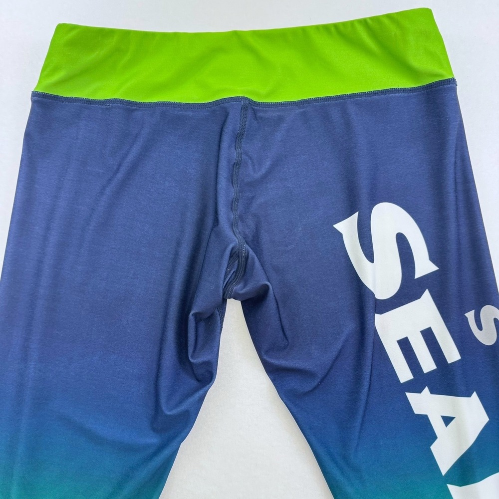 NFL Team Apparel Seattle Seahawks Womens Ombre Leggings Blue Green Large L - Picture 4 of 7